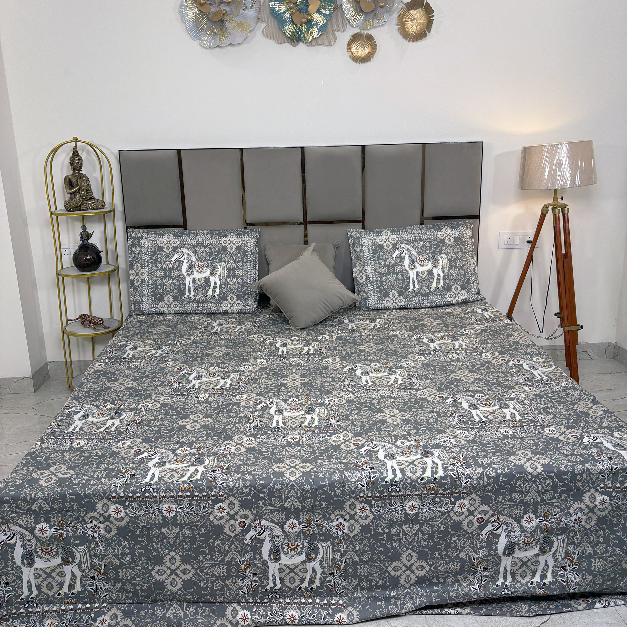 JAZKAA King Size Cotton Double Bedsheet | Pure Cotton Bedding Set with Pillow Covers | Jaipuri Summer Bedsheet bedsheets, bed sheets, double bed sheets, pillow cover, king size bedsheet, single bed sheets, bedding sets, queen size bedsheet, king size bedsheet