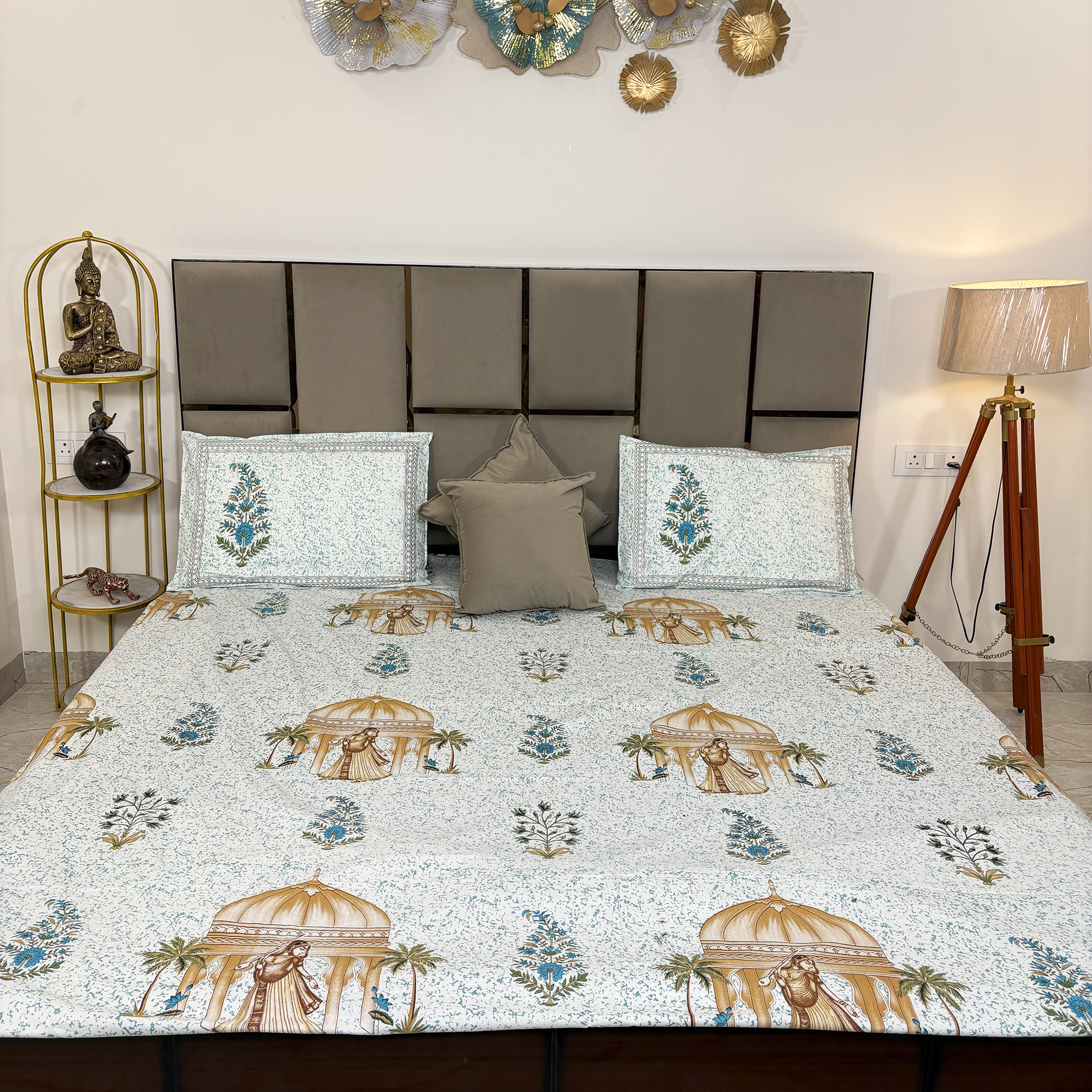 JAZKAA King Size Cotton Double Bedsheet | Pure Cotton Bedding Set with Pillow Covers | Jaipuri Summer Bedsheet bedsheets, bed sheets, double bed sheets, pillow cover, king size bedsheet, single bed sheets, bedding sets, queen size bedsheet, king size bedsheet