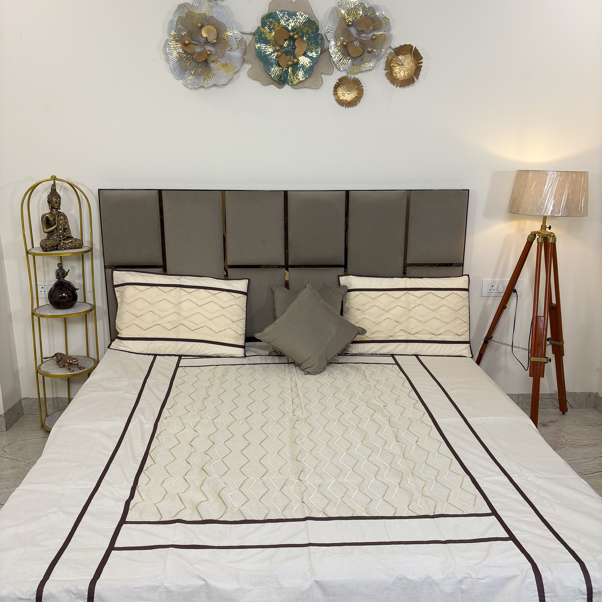 JAZKAA Queen Size Cotton Double Bedsheet 230x250 cm | Pure Cotton Bedding Set with Pillow Covers | Soft Jaipuri Summer Bedsheet bedsheets, bed sheets, double bed sheets, pillow cover, king size bedsheet, single bed sheets, bedding sets, queen size bedsheet, king size bedsheet