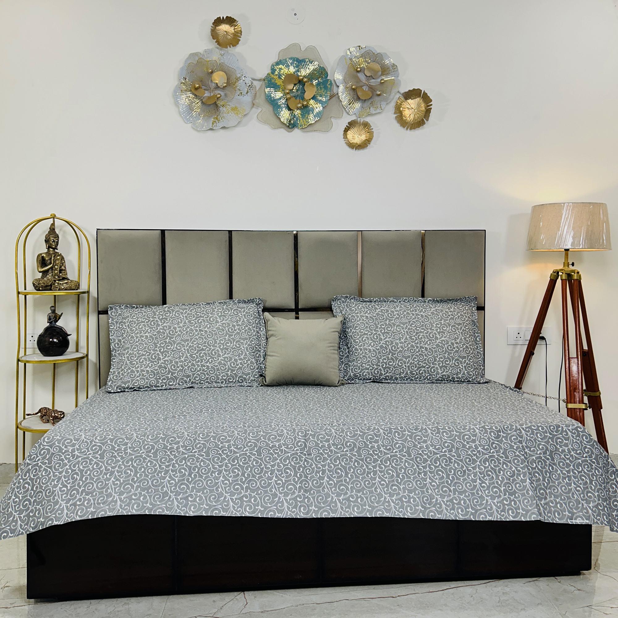 JAZKAA Single Cotton Bedsheet Set of 4 | 2 Pure Cotton Bedsheets 150x255 cm with Pillow Covers | Soft Summer Bedding Set bedsheets, bed sheets, double bed sheets, pillow cover, king size bedsheet, single bed sheets, bedding sets, queen size bedsheet, king size bedsheet