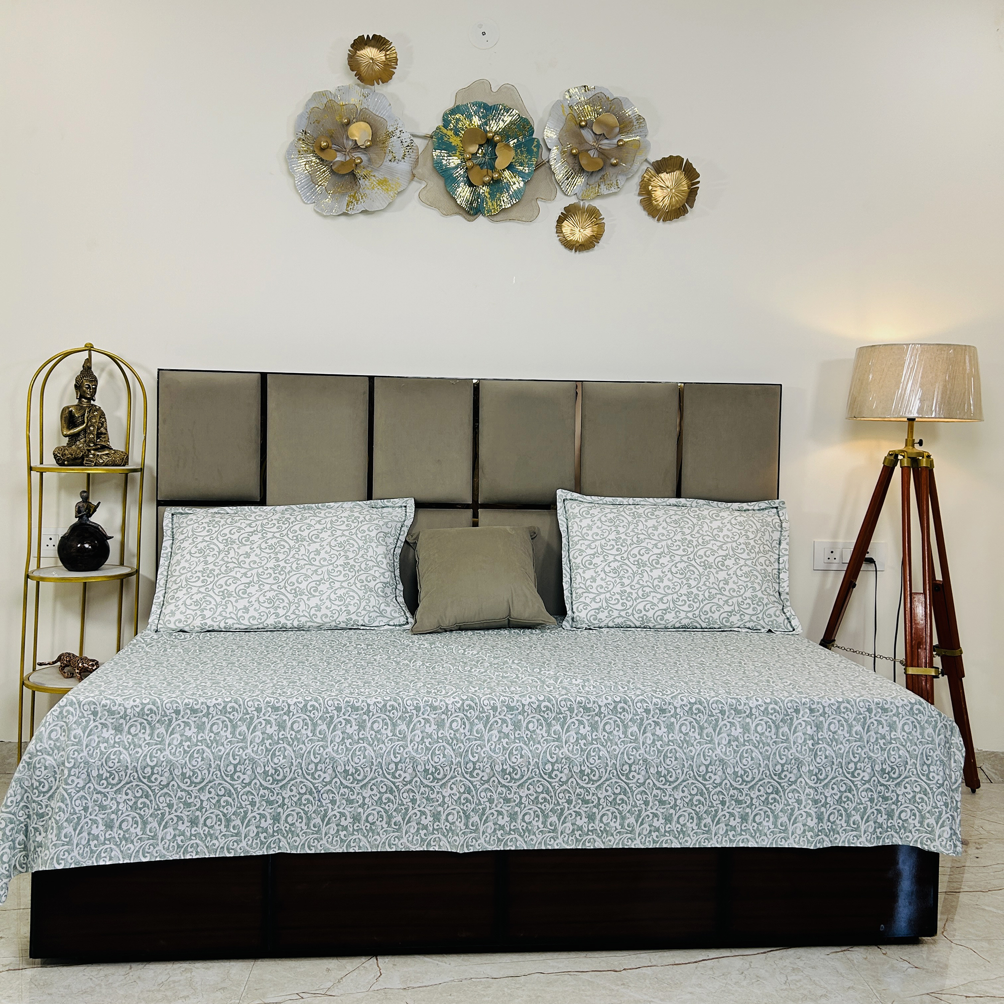 JAZKAA Single Cotton Bedsheet Set of 4 | 2 Pure Cotton Bedsheets 150x255 cm with Pillow Covers | Soft Summer Bedding Set bedsheets, bed sheets, double bed sheets, pillow cover, king size bedsheet, single bed sheets, bedding sets, queen size bedsheet, king size bedsheet