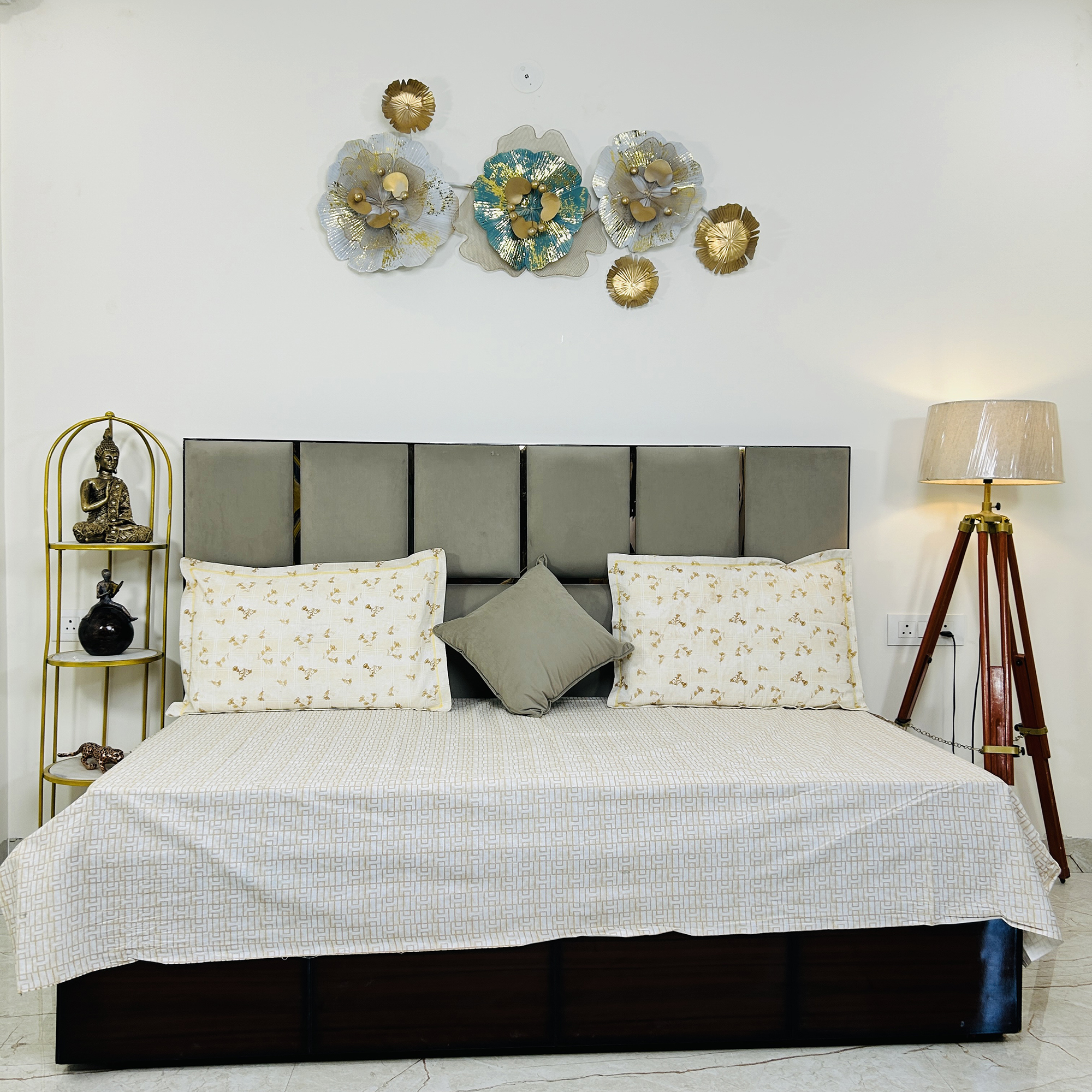 JAZKAA Single Cotton Bedsheet Set of 4 | 2 Pure Cotton Bedsheets 150x255 cm with Pillow Covers | Soft Summer Bedding Set bedsheets, bed sheets, double bed sheets, pillow cover, king size bedsheet, single bed sheets, bedding sets, queen size bedsheet, king size bedsheet