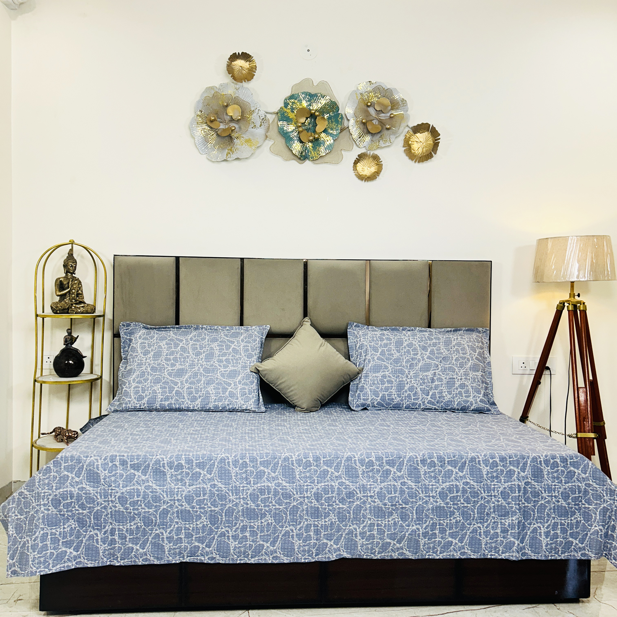 JAZKAA Single Cotton Bedsheet Set of 4 | 2 Pure Cotton Bedsheets 150x255 cm with Pillow Covers | Soft Summer Bedding Set bedsheets, bed sheets, double bed sheets, pillow cover, king size bedsheet, single bed sheets, bedding sets, queen size bedsheet, king size bedsheet