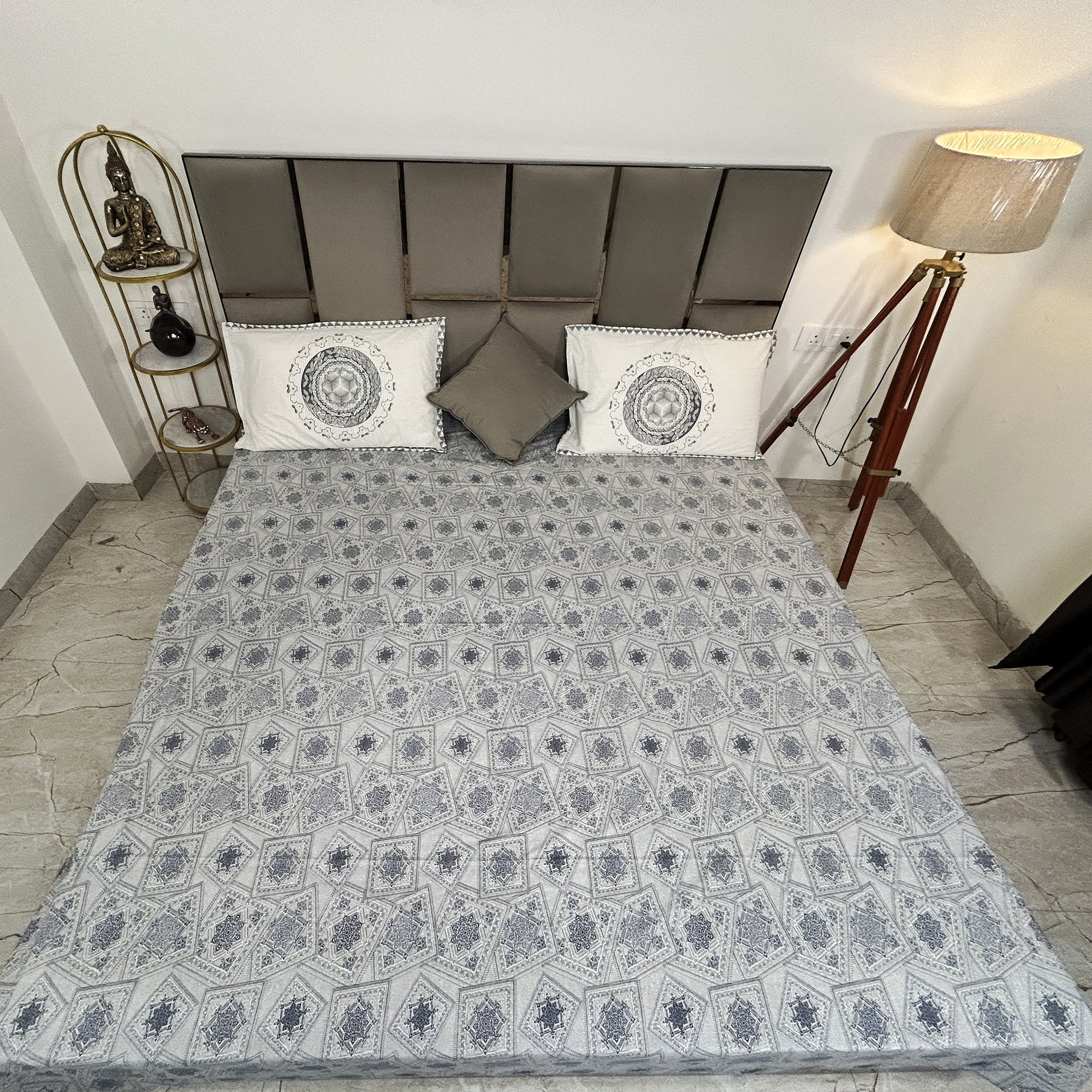 JAZKAA Queen Size 100% Pure Cotton Bedsheet with Pillow Covers | Double Bed Cotton Bedding Set | Soft Summer Bedsheet bedsheets, bed sheets, double bed sheets, pillow cover, king size bedsheet, single bed sheets, bedding sets, queen size bedsheet, king size bedsheet