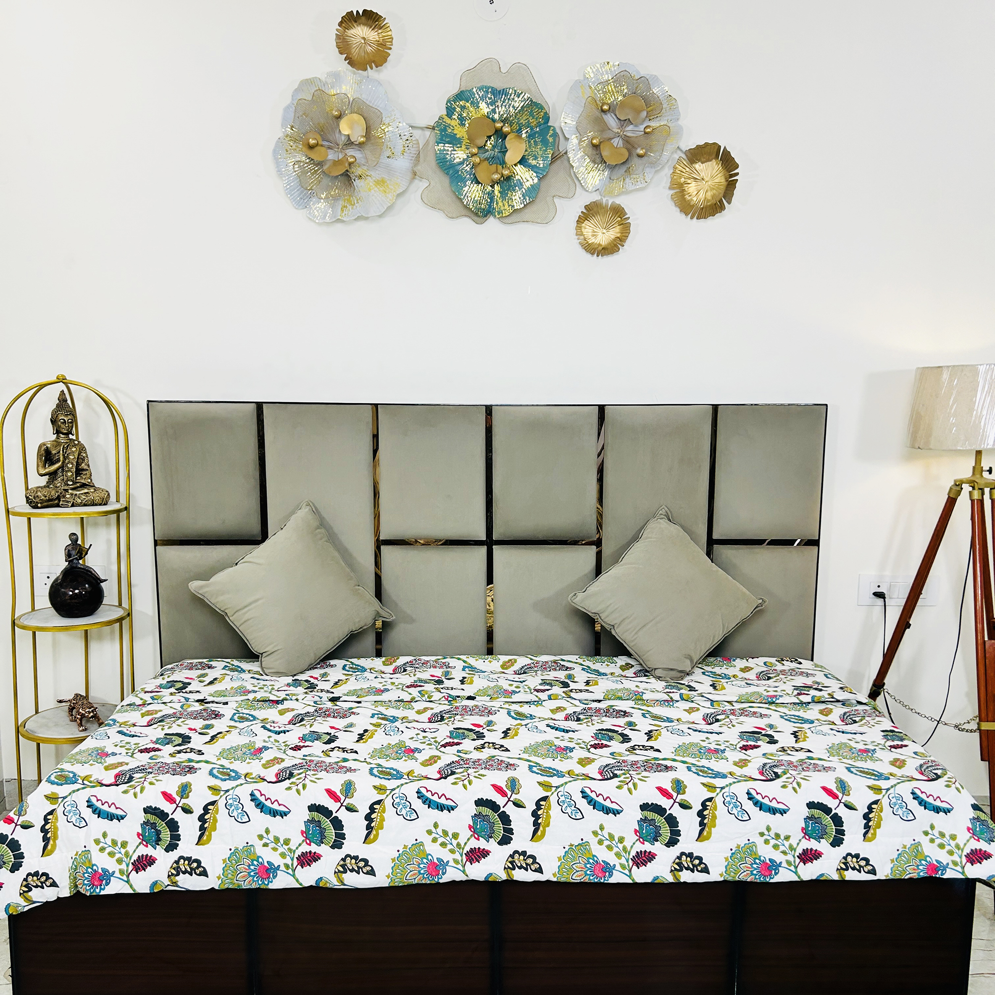 Sleep in comfort with the JAZKAA Single Bed Jaipuri Quilt, soft cotton, lightweight, reversible, and perfect as an AC quilt for summers.