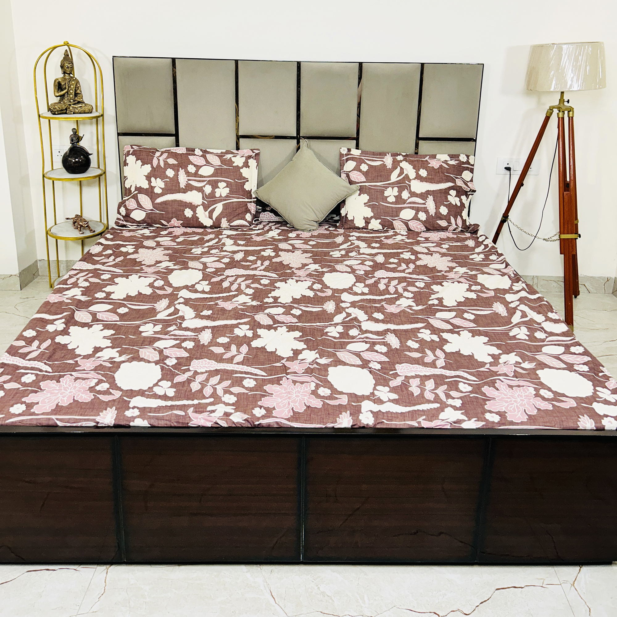 JAZKAA King Size Fitted Cotton Bedsheet | Double Bed Fitted Sheet with 2 Pillow Covers | Deep Pocket Bedding Set bedsheets, bed sheets, double bed sheets, pillow cover, king size bedsheet, single bed sheets, bedding sets, queen size bedsheet, king size bedsheet, fitted bedsheet