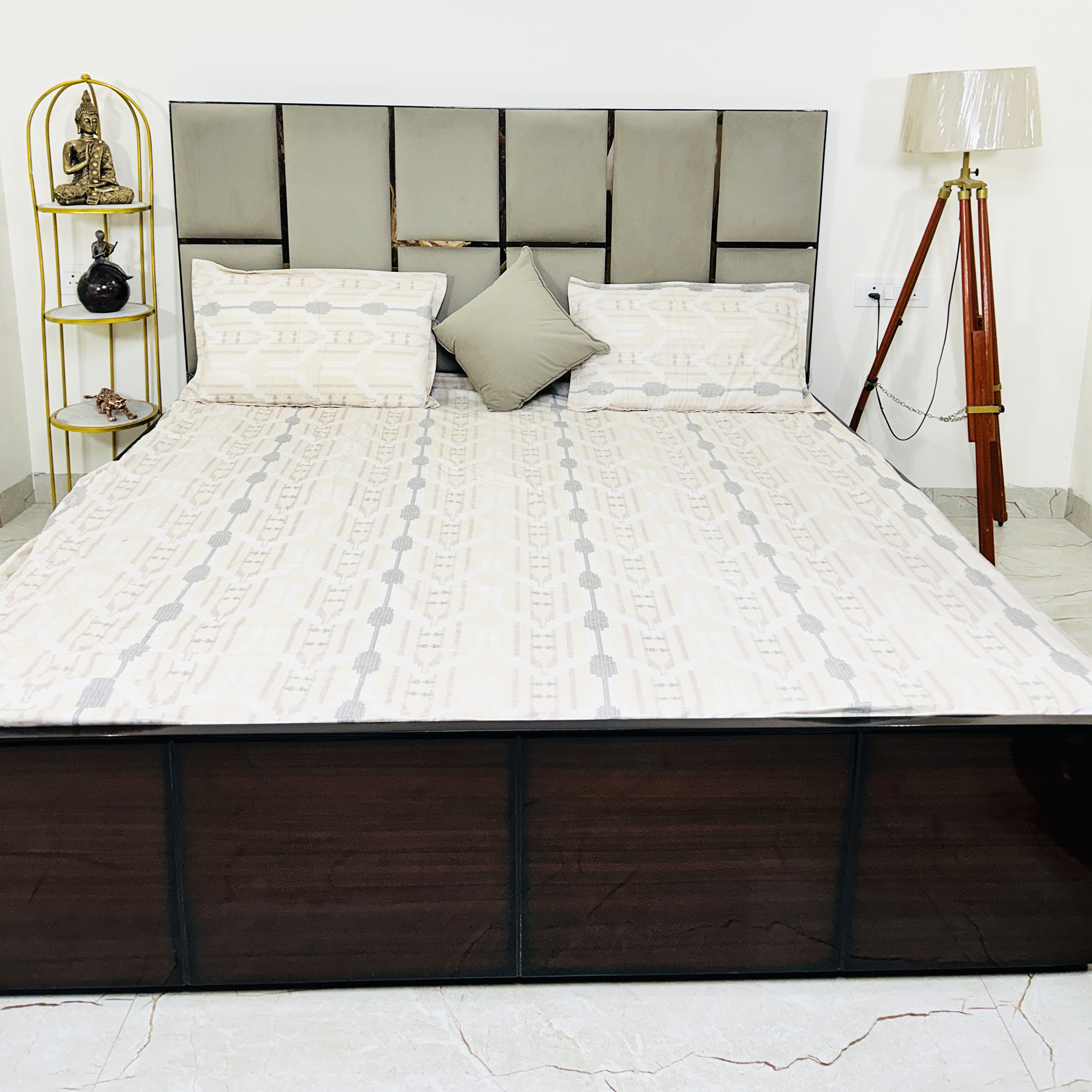 JAZKAA King Size Fitted Cotton Bedsheet | Double Bed Fitted Sheet with 2 Pillow Covers | Deep Pocket Bedding Set bedsheets, bed sheets, double bed sheets, pillow cover, king size bedsheet, single bed sheets, bedding sets, queen size bedsheet, king size bedsheet, fitted bedsheet