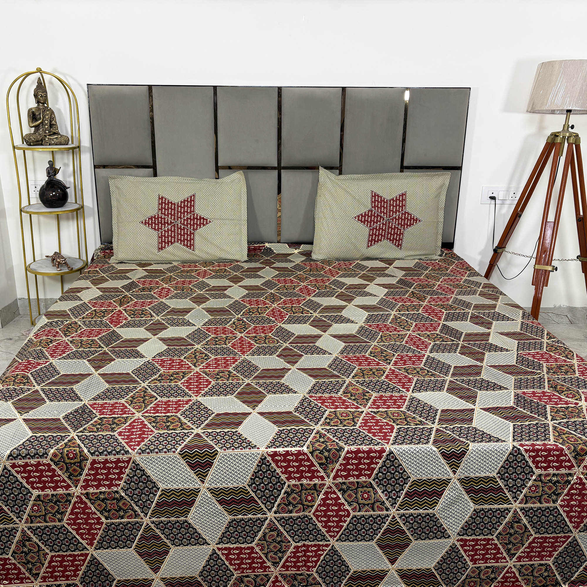 JAZKAA King Size 100% Pure Cotton Double Bedsheet with 2 Pillow Covers | 3D Design Bedding Set | Soft Summer Bedsheet bedsheets, bed sheets, double bed sheets, pillow cover, king size bedsheet, single bed sheets, bedding sets, queen size bedsheet, king size bedsheet