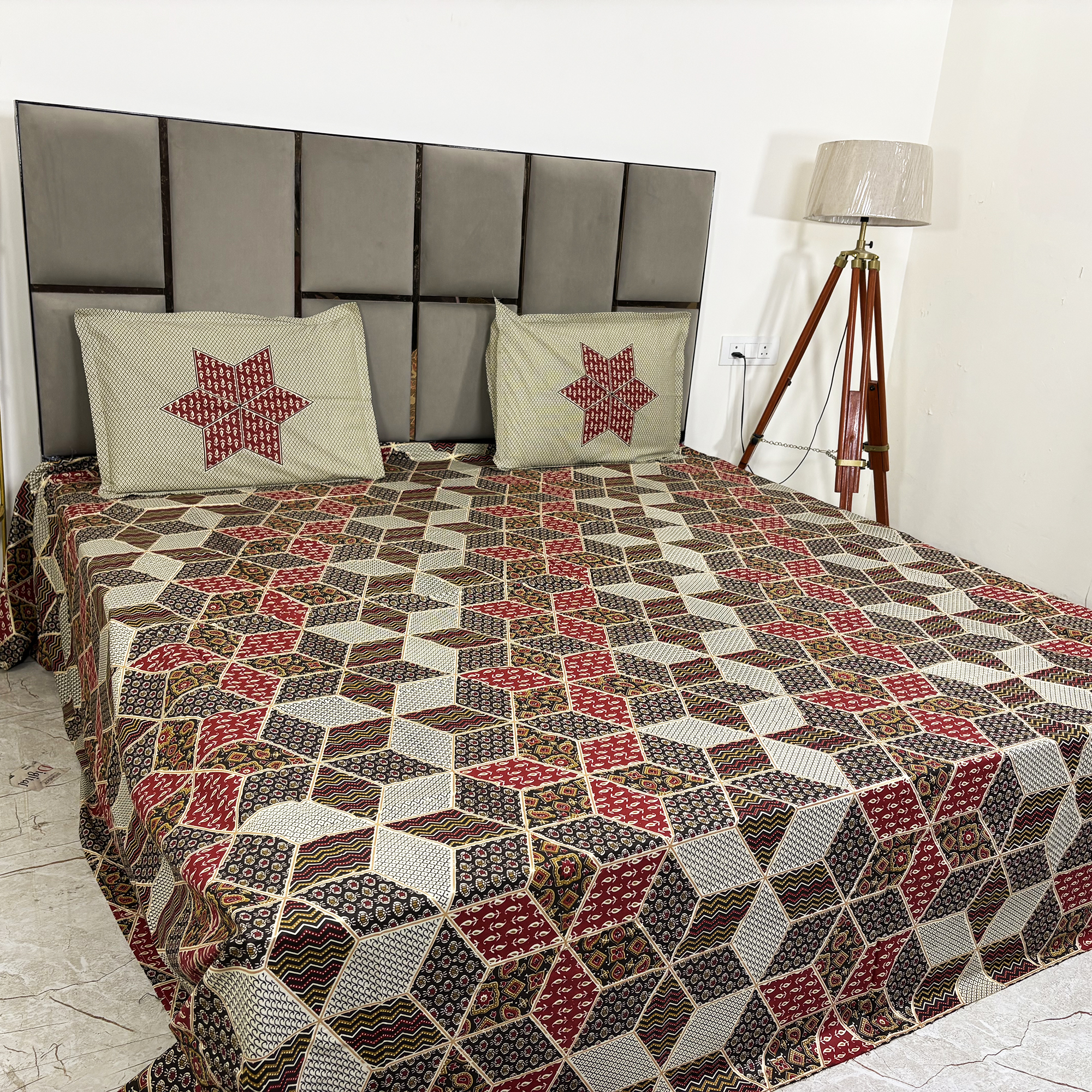 JAZKAA King Size 100% Pure Cotton Double Bedsheet with 2 Pillow Covers | 3D Design Bedding Set | Soft Summer Bedsheet bedsheets, bed sheets, double bed sheets, pillow cover, king size bedsheet, single bed sheets, bedding sets, queen size bedsheet, king size bedsheet