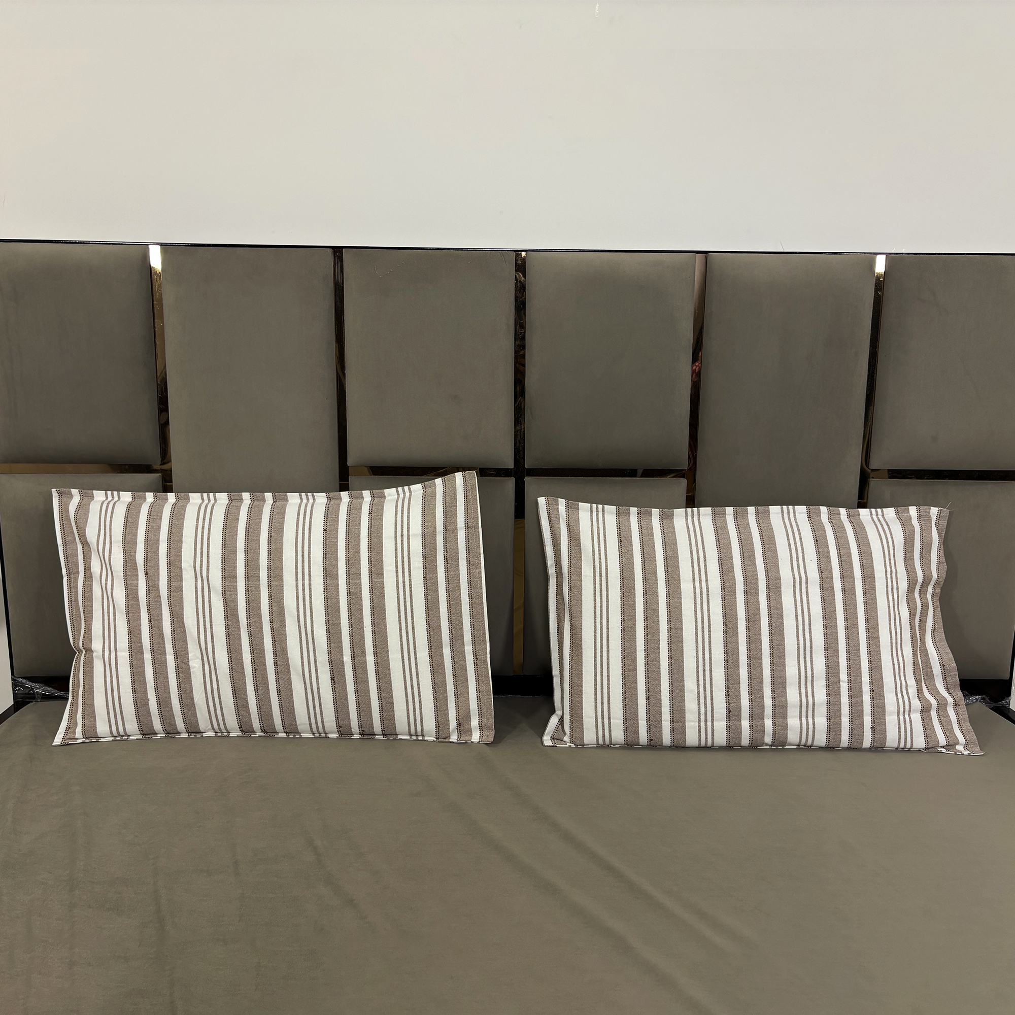 Jazkaa Cotton Pillow Covers | Set of 2 Striped Pillowcases | Standard Size Soft & Breathable Cushion Covers | Bedding Set pillow cover, cushion cover, protector