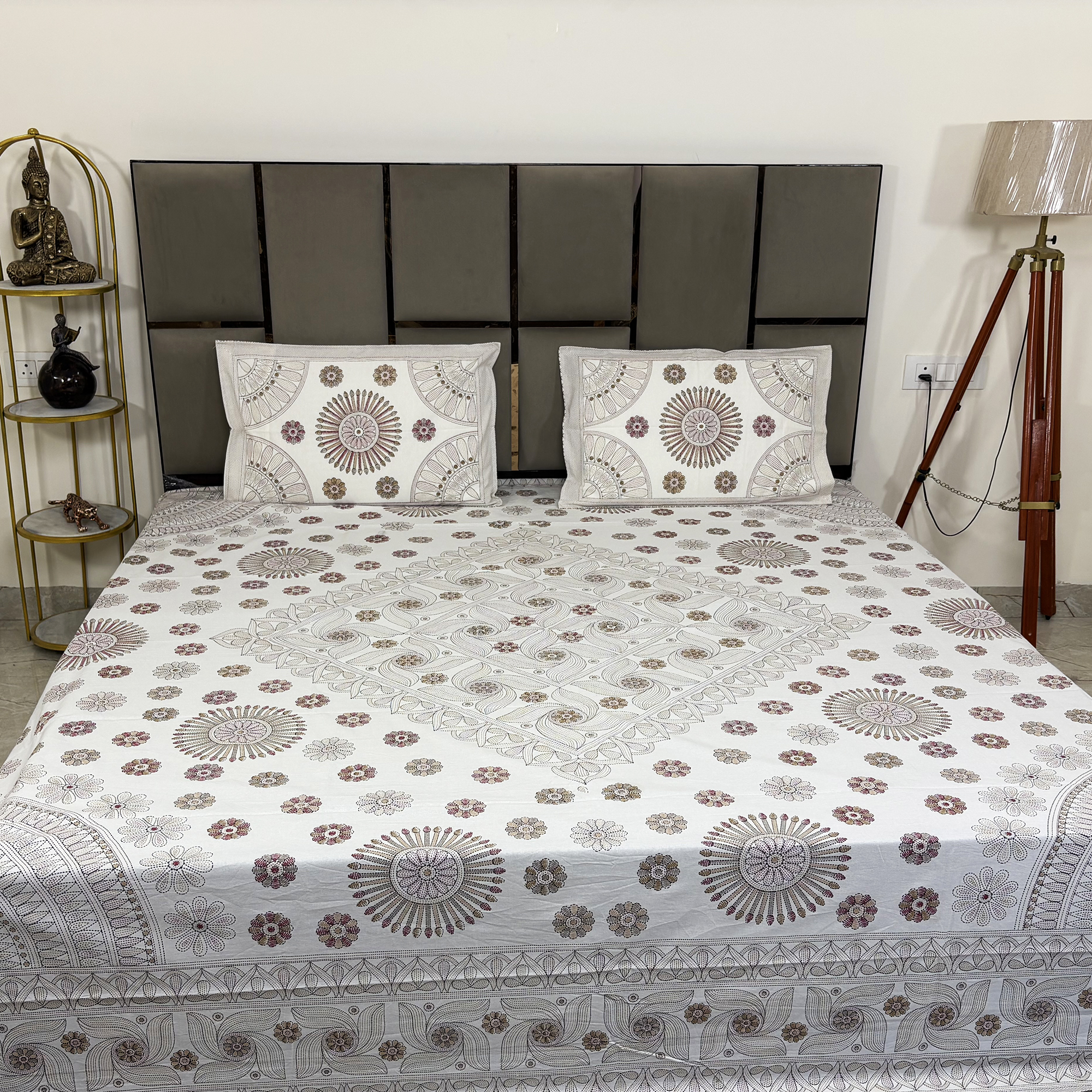 JAZKAA King Size Cotton Bedsheet | Floral Print Double Bed Sheet Set | 100% Pure Cotton with 2 Pillow Covers | Soft Bedding Set bedsheets, bed sheets, double bed sheets, pillow cover, king size bedsheet, single bed sheets, bedding sets, queen size bedsheet, king size bedsheet