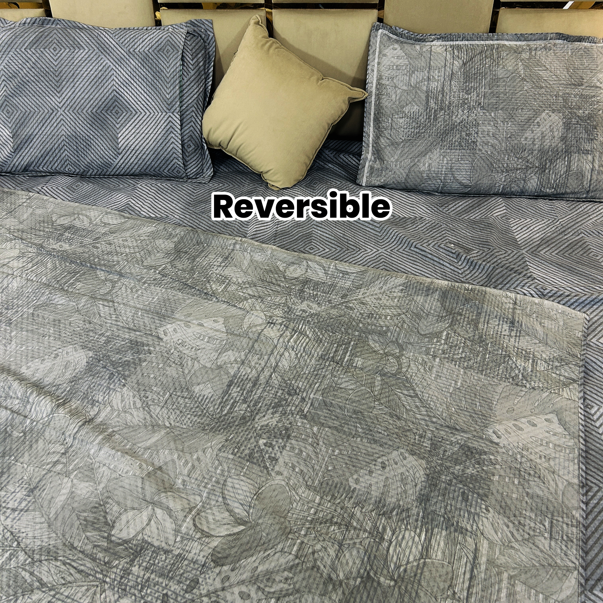 JAZKAA Reversible King Size Cotton Bedsheet | Double Bed Sheet with 2 Pillow Covers | Pure Cotton Bedding Set bedsheets, bed sheets, double bed sheets, pillow cover, king size bedsheet, single bed sheets, bedding sets, queen size bedsheet, king size bedsheet, fitted bedsheet