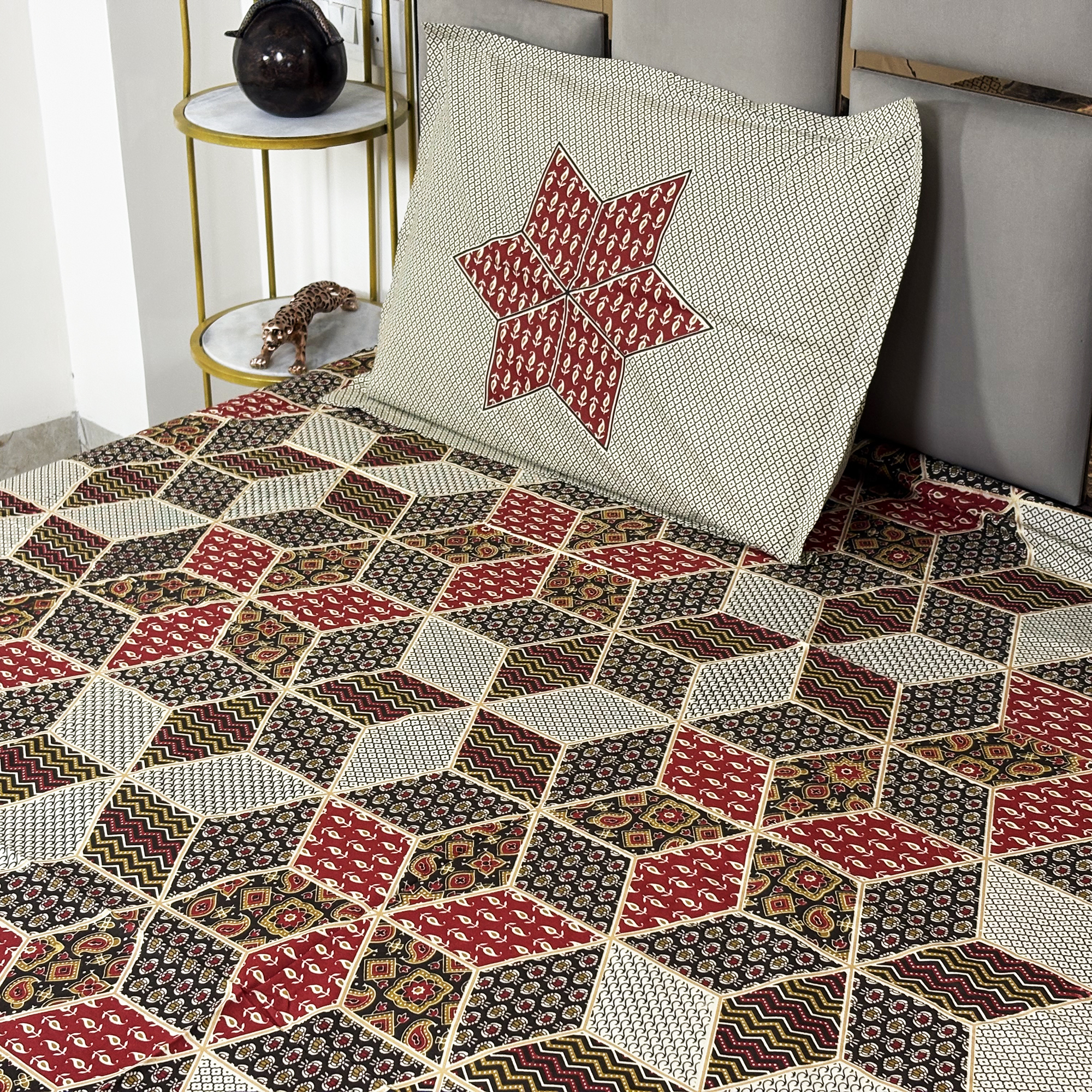 JAZKAA King Size 100% Pure Cotton Double Bedsheet with 2 Pillow Covers | 3D Design Bedding Set | Soft Summer Bedsheet bedsheets, bed sheets, double bed sheets, pillow cover, king size bedsheet, single bed sheets, bedding sets, queen size bedsheet, king size bedsheet