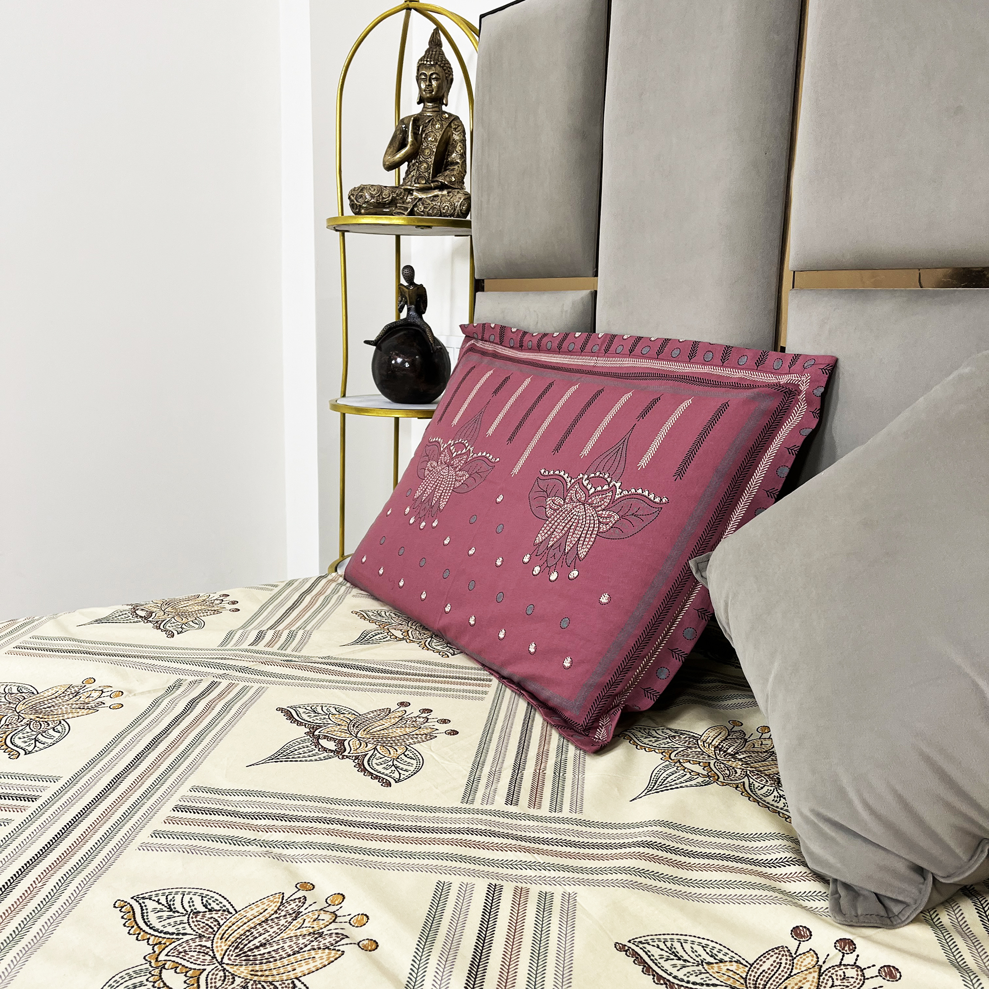 JAZKAA King Size 100% Cotton Double Bedsheet with 2 Pillow Covers | 3 Pcs Bedding Set | Soft & Breathable Summer Bedsheet bedsheets, bed sheets, double bed sheets, pillow cover, king size bedsheet, single bed sheets, bedding sets, queen size bedsheet, king size bedsheet