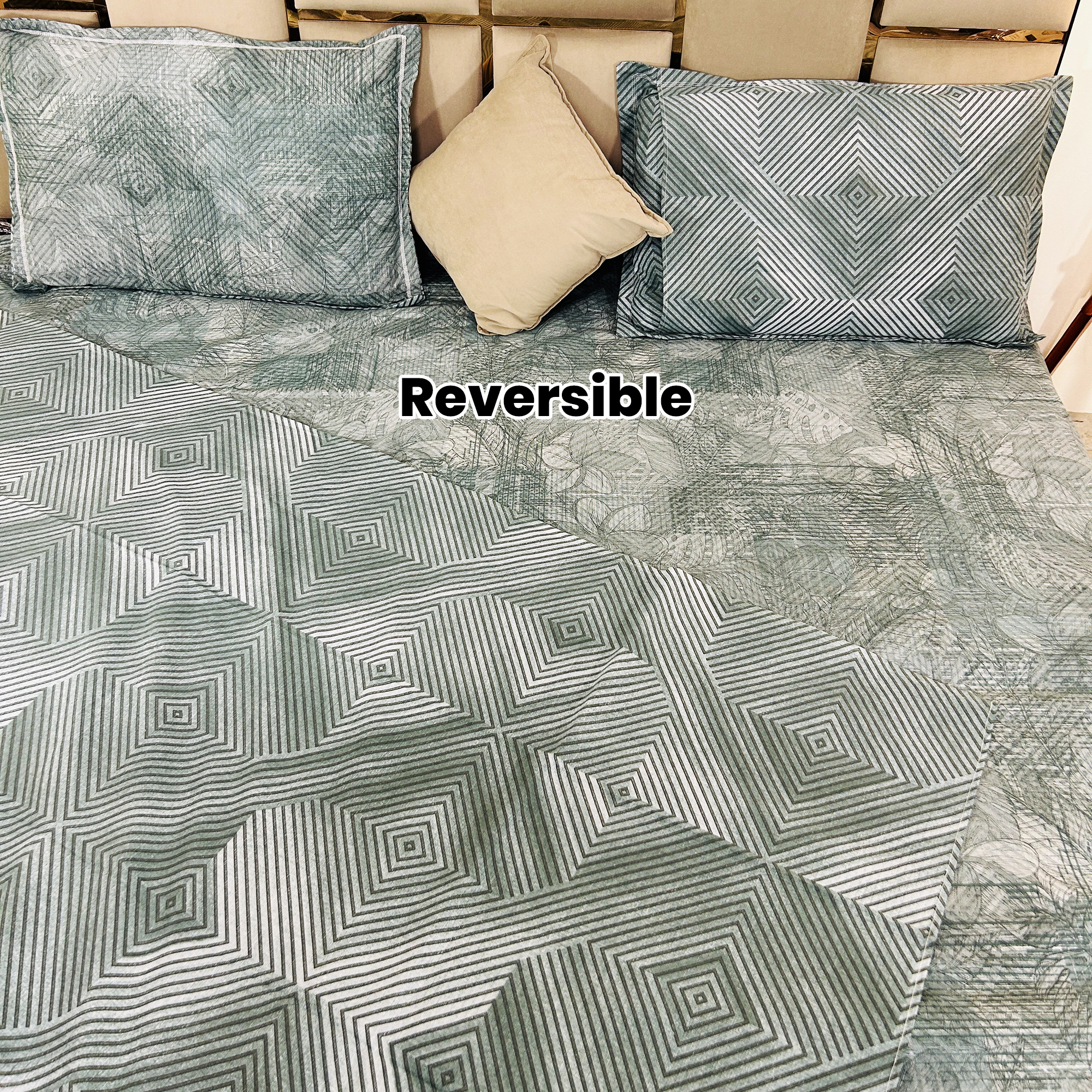 JAZKAA Reversible King Size Cotton Bedsheet | Double Bed Sheet with 2 Pillow Covers | Pure Cotton Bedding Set bedsheets, bed sheets, double bed sheets, pillow cover, king size bedsheet, single bed sheets, bedding sets, queen size bedsheet, king size bedsheet, fitted bedsheet