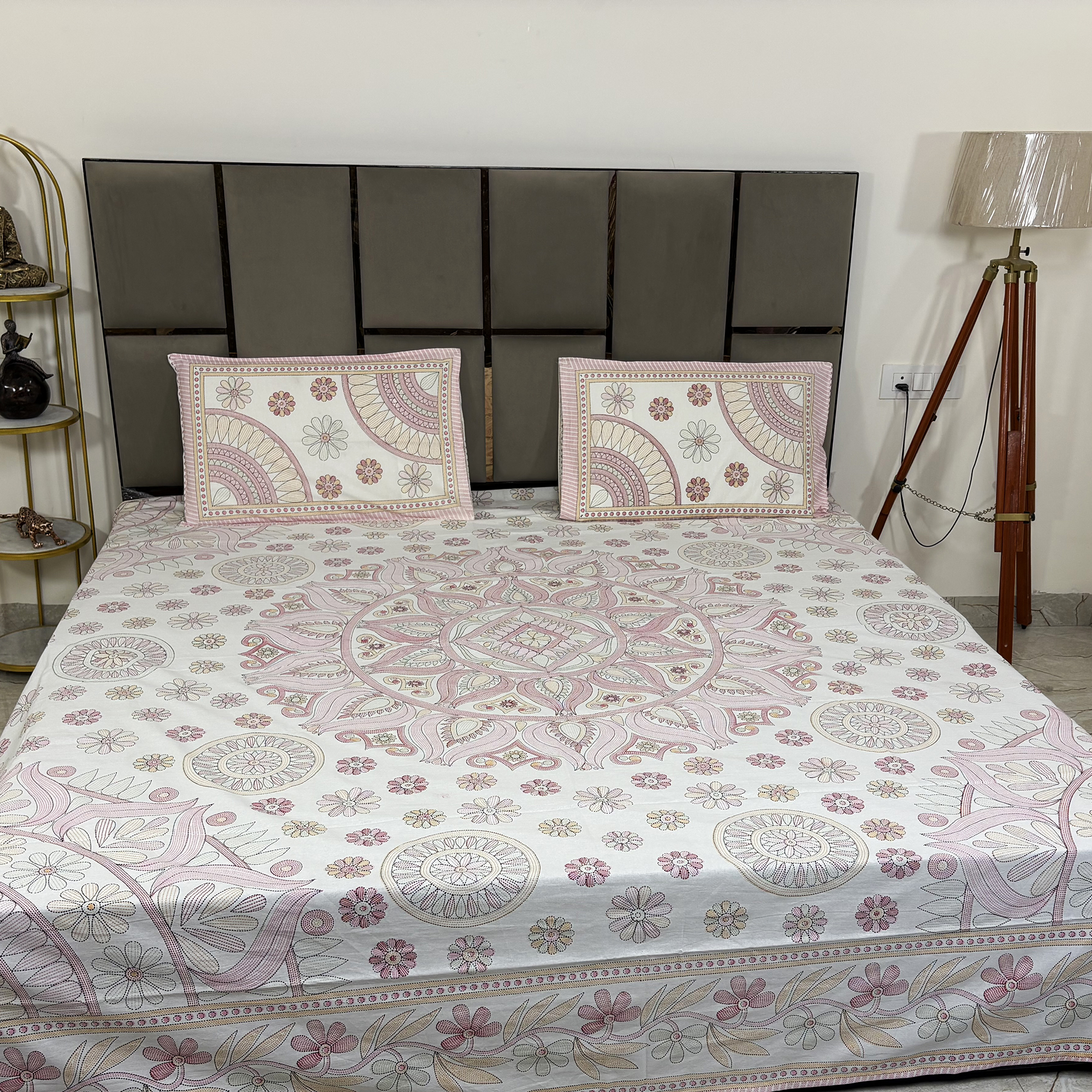 JAZKAA King Size Cotton Bedsheet | Floral Print Double Bed Sheet Set | 100% Pure Cotton with 2 Pillow Covers | Soft Bedding Set bedsheets, bed sheets, double bed sheets, pillow cover, king size bedsheet, single bed sheets, bedding sets, queen size bedsheet, king size bedsheet