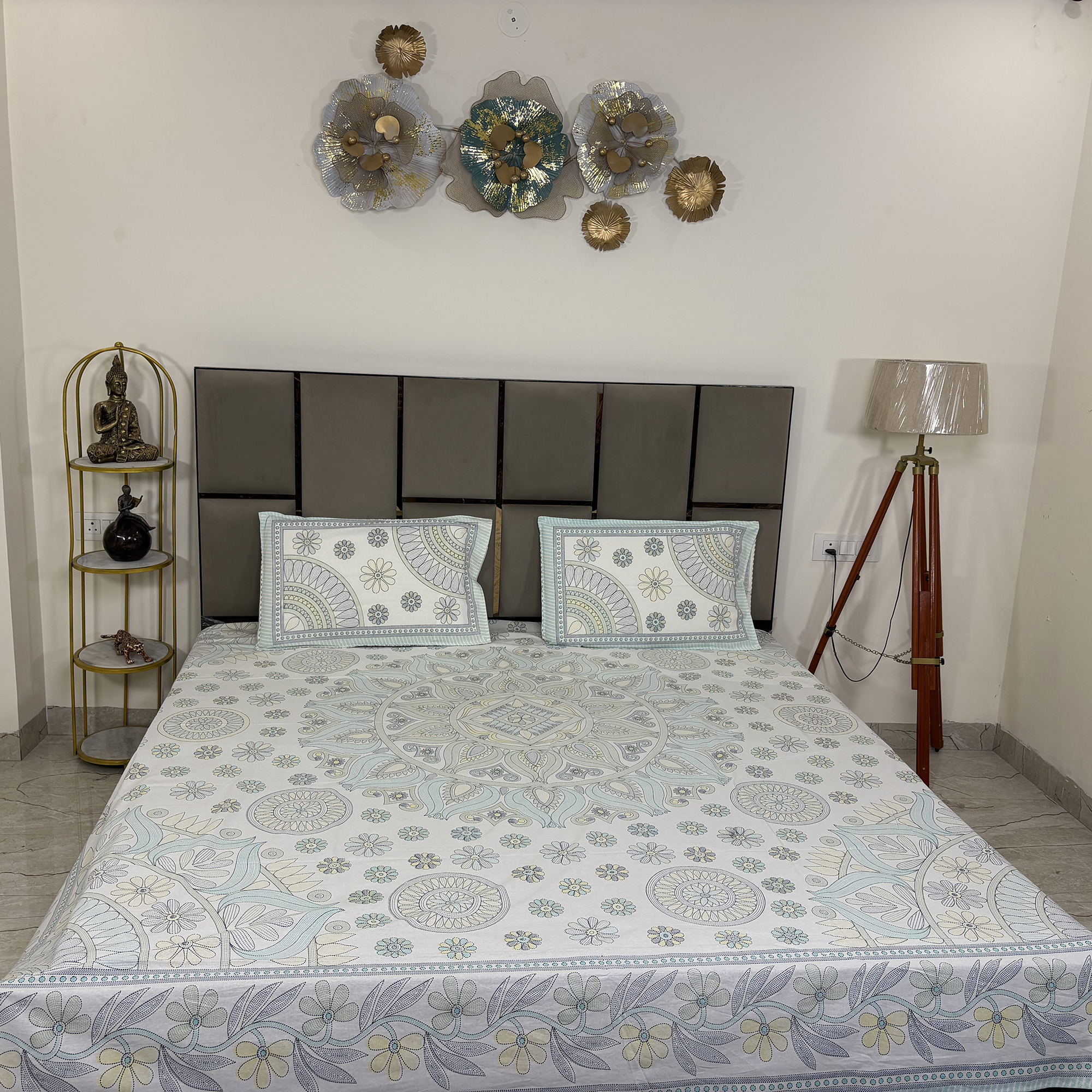 JAZKAA King Size Cotton Bedsheet | Floral Print Double Bed Sheet Set | 100% Pure Cotton with 2 Pillow Covers | Soft Bedding Set bedsheets, bed sheets, double bed sheets, pillow cover, king size bedsheet, single bed sheets, bedding sets, queen size bedsheet, king size bedsheet