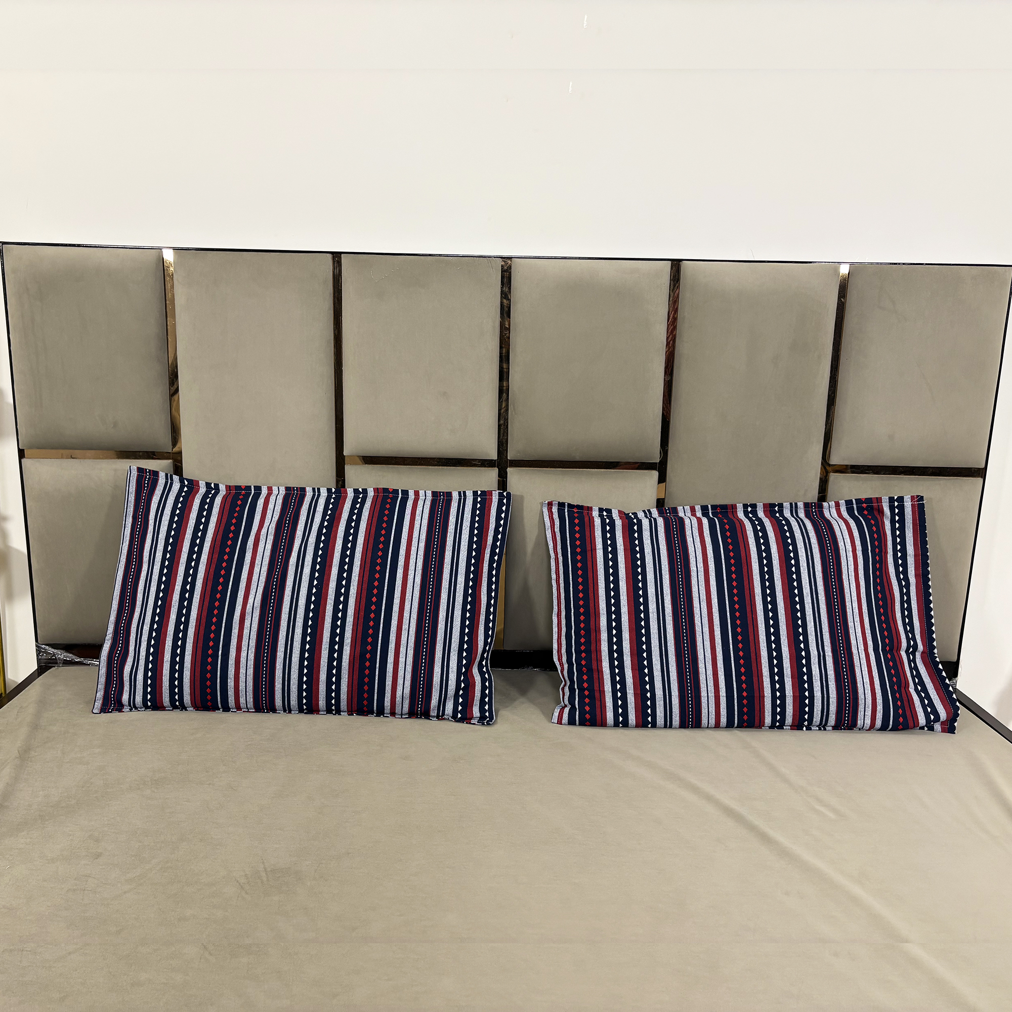 Jazkaa Cotton Pillow Covers | Set of 2 Striped Pillowcases | Standard Size Soft & Breathable Cushion Covers | Bedding Set pillow cover, cushion cover, protector