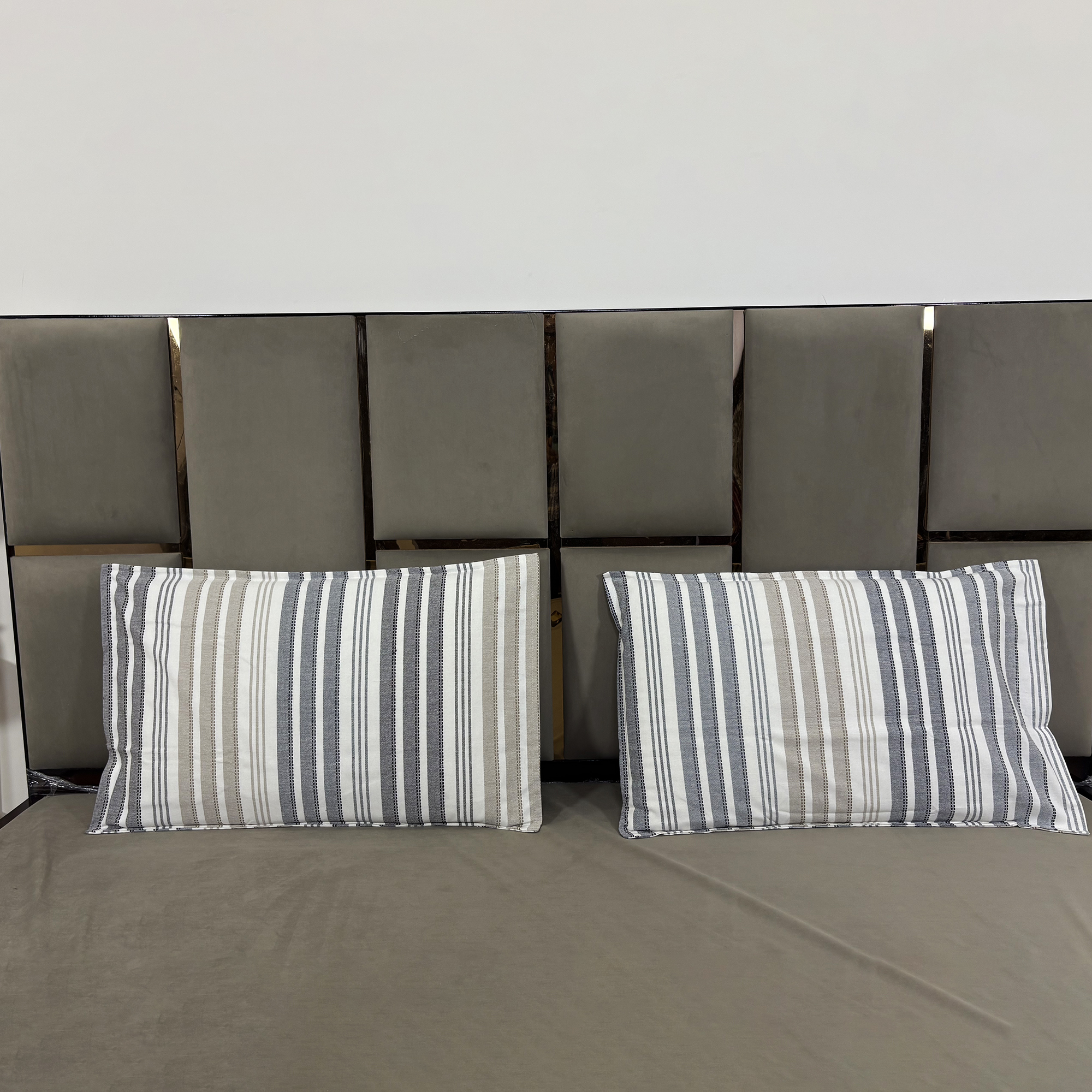 Jazkaa Cotton Pillow Covers | Set of 2 Striped Pillowcases | Standard Size Soft & Breathable Cushion Covers | Bedding Set pillow cover, cushion cover, protector