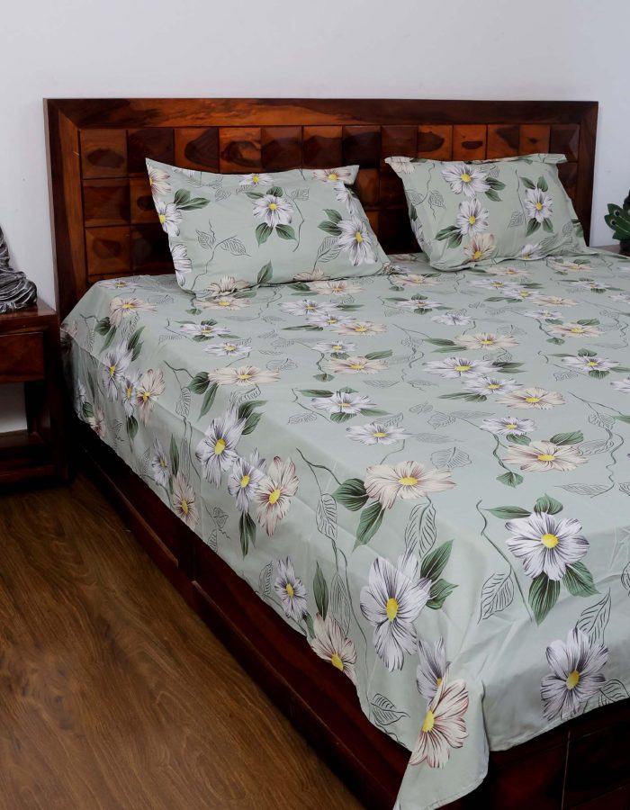 Jazkaa Moris Glace Cotton King Size Bedsheet