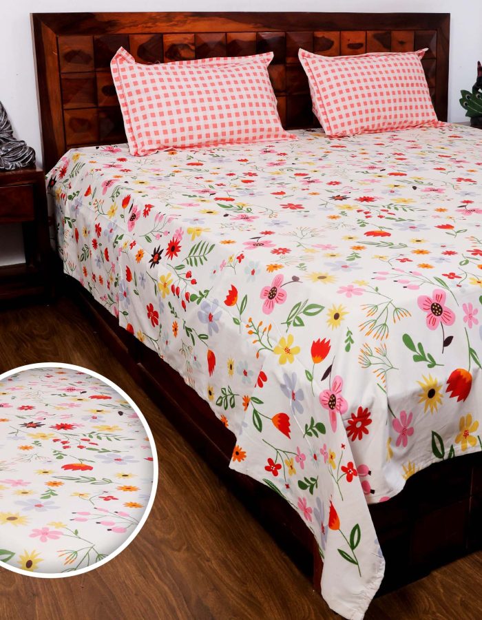 Jazkaa Mix Match Glace Cotton Super King Size Bedsheet