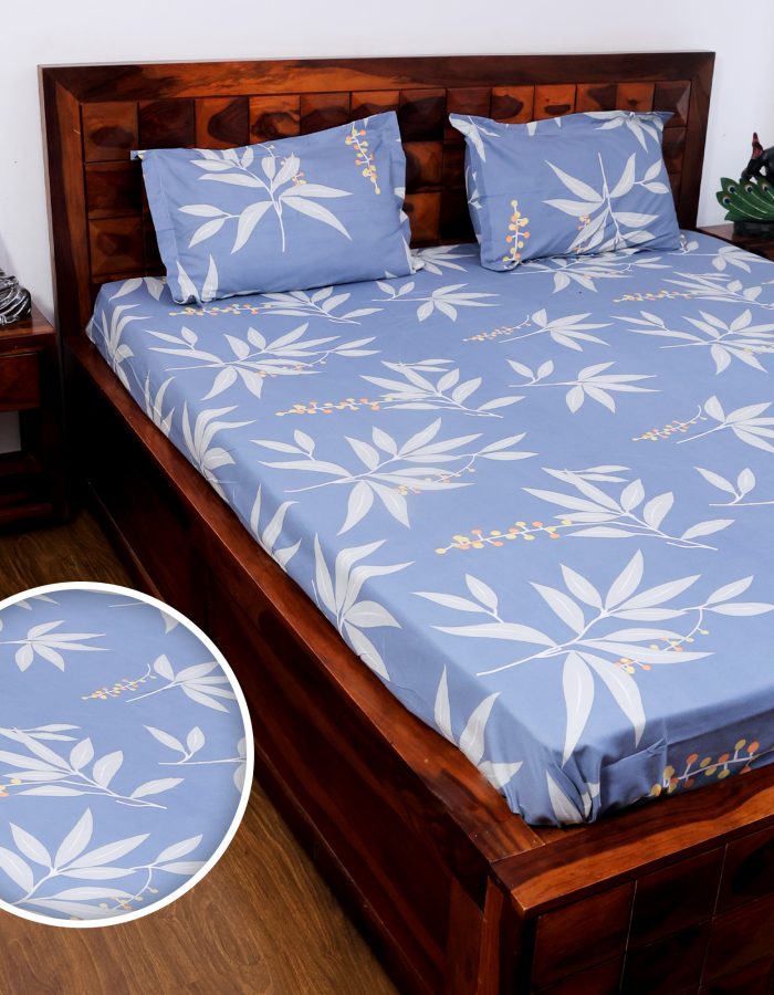 Jazkaa Wami Glace Cotton Queen Size Double Bedsheet